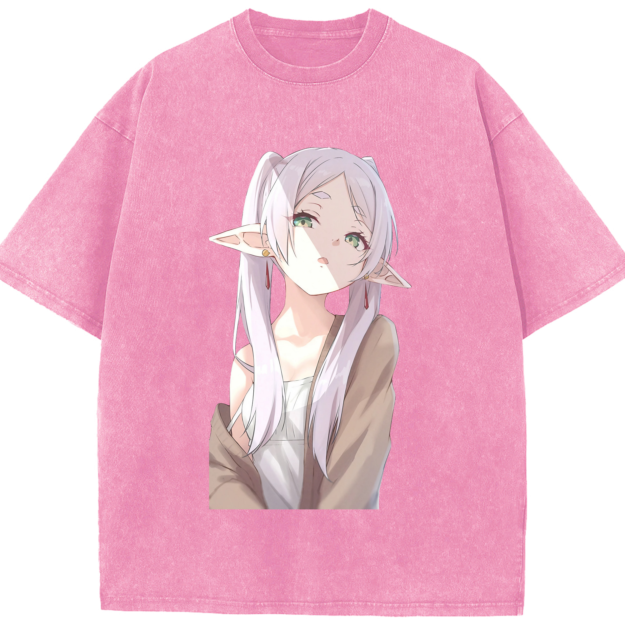 （画像用） 葬送のフリーレン Frieren 綿100% ヴィンテージ風 半袖Tシャツ（フロントプリント）